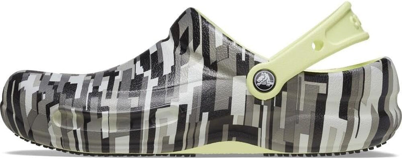 Crocs Unisex Bistro Graphic Clogs 36/37 EU Black Lime, 36/37 EU Black Lime