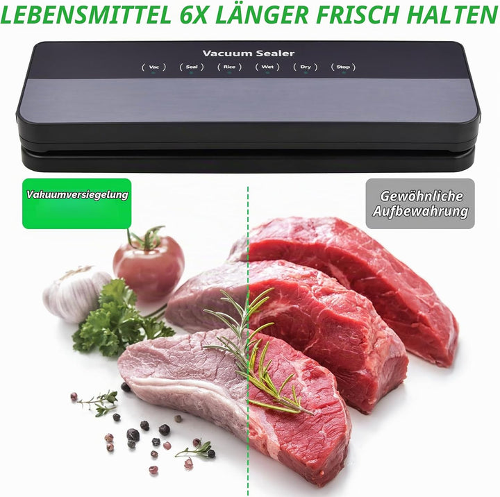 Vakuumiergerät, Vakuumierer 5 in 1, 65 KPA, Einschweissgerät Vakuum für Lebensmittel, Vakuum Sealer,
