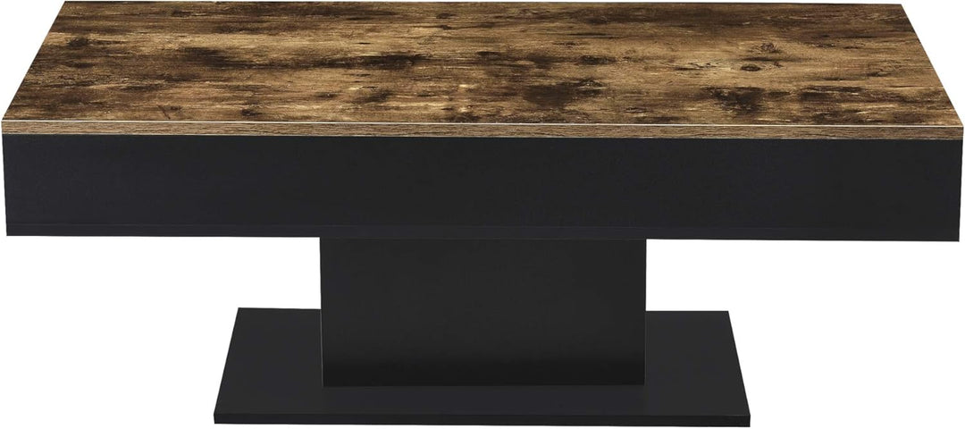 [en.casa] Couchtisch Lünen Wohnzimmertisch mit Stauraum Holzoptik Schwarz Truhentisch Sofatisch mit
