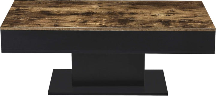 [en.casa] Couchtisch Lünen Wohnzimmertisch mit Stauraum Holzoptik Schwarz Truhentisch Sofatisch mit