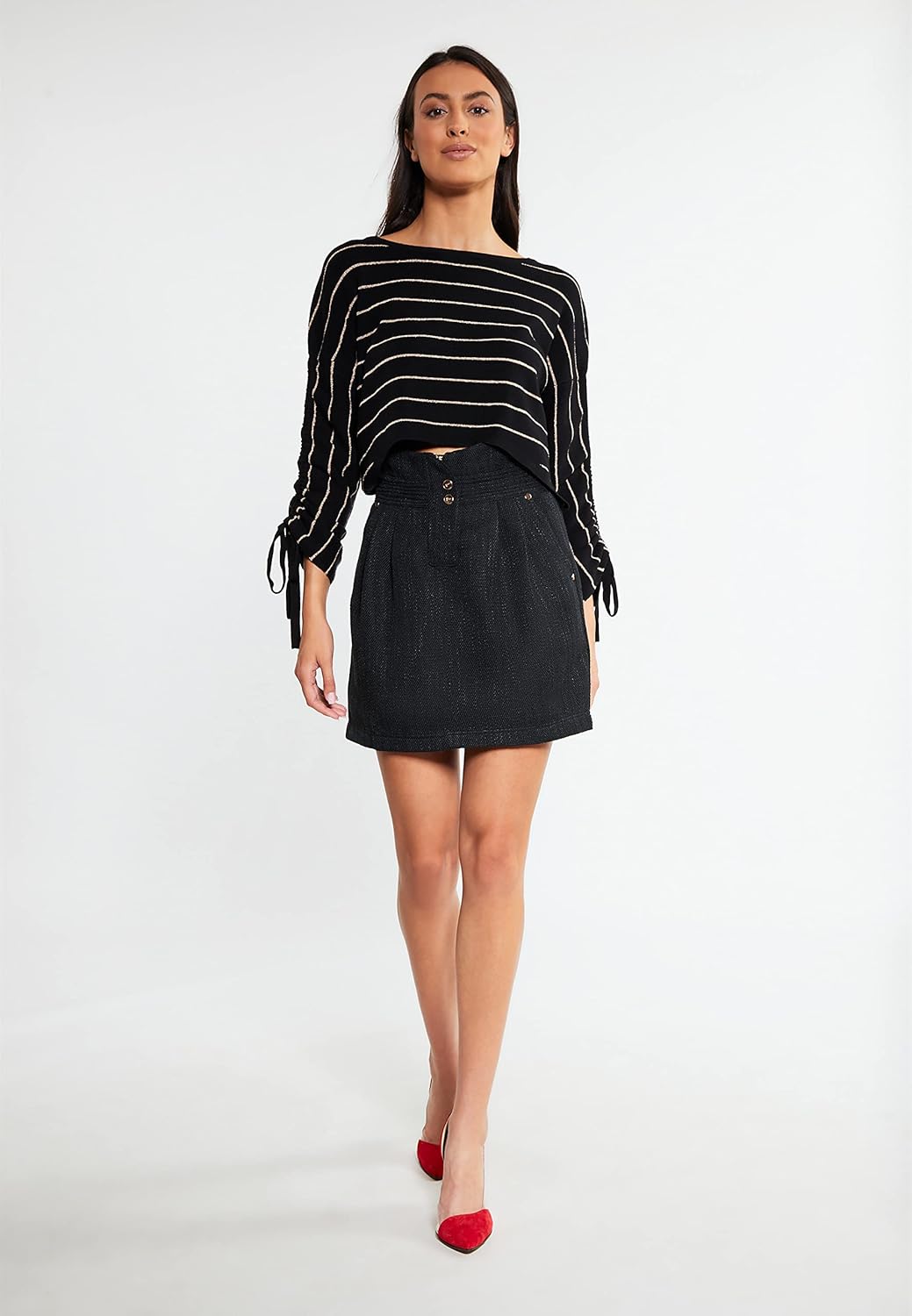 faina Damen Rock S Schwarz, S Schwarz