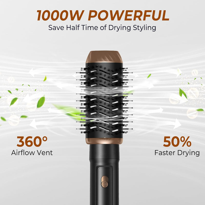 Airstyler Set 6 in 1 Warmluftbürste Set, 1000W Haarstyler Stylingbürsten Set mit Haartrockner, Rundb