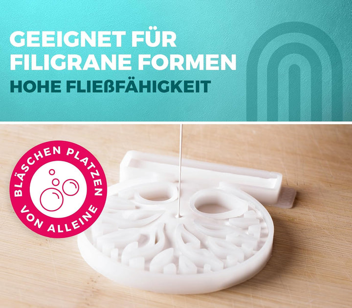 KERACRAFT Giesspulver weiss 4,5kg + 294 Stück Eiche Premium Holzklötzchen zum Basteln - Reliefgiessp