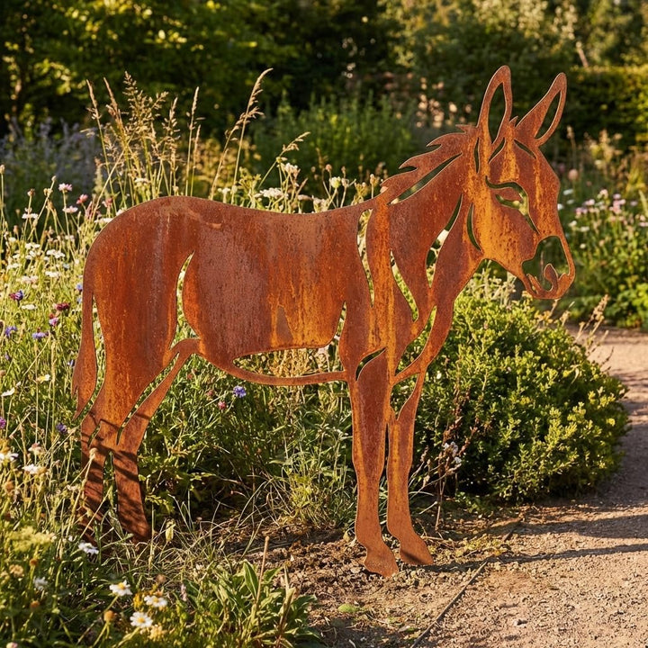 Kapaga - Gartenfigur aus Rost auf Einschlagbeinen - Metall Tierfigur - Edelrost Dekofigur - Tier Fig