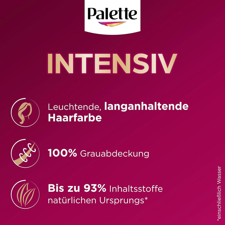 Palette Intensiv Creme Coloration 4-0/800 Dunkelbraun (4 x 115 ml), permanente Haarfarbe für leuchte