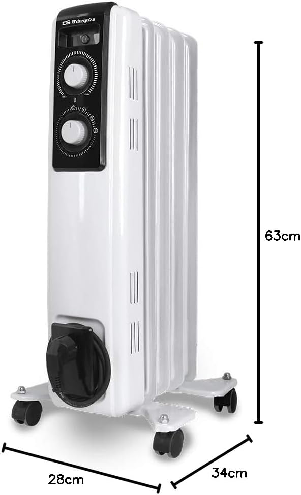 Orbegozo RF 1000 - Ölheizstrahler, 1000 W Leistung, modularer Aufbau mit 5 Elementen und Design in W