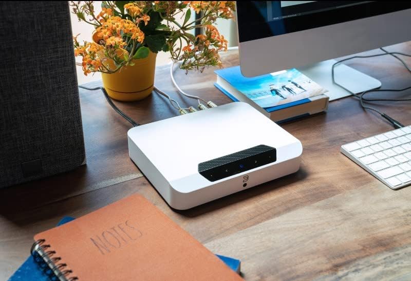 Bluesound Powernode Edge Kompakter Kabelloser Hochauflösender Multiroom Musik-Streamer - Weiss White