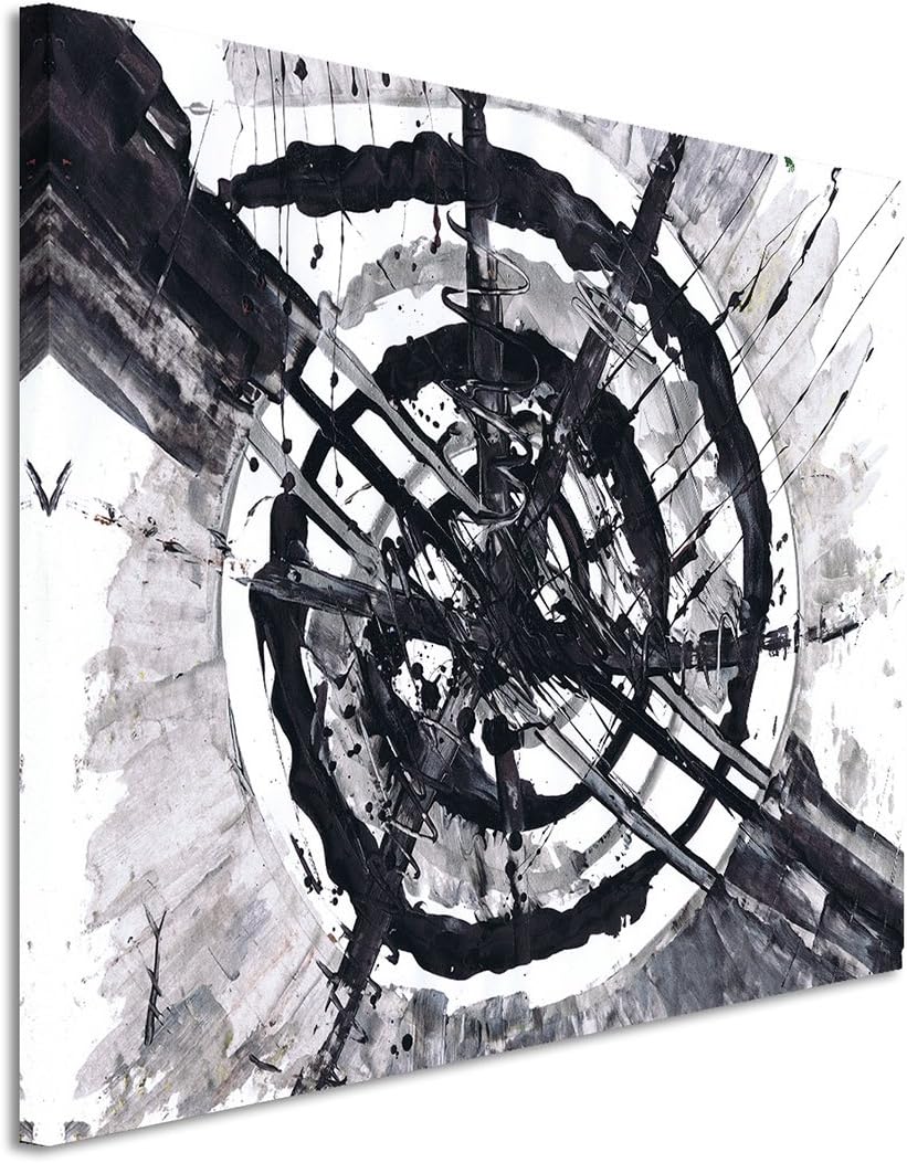 Paul Sinus Art 120x80cm Leinwandbild Leinwanddruck Kunstdruck Wandbild schwarz grau weiss Spirale