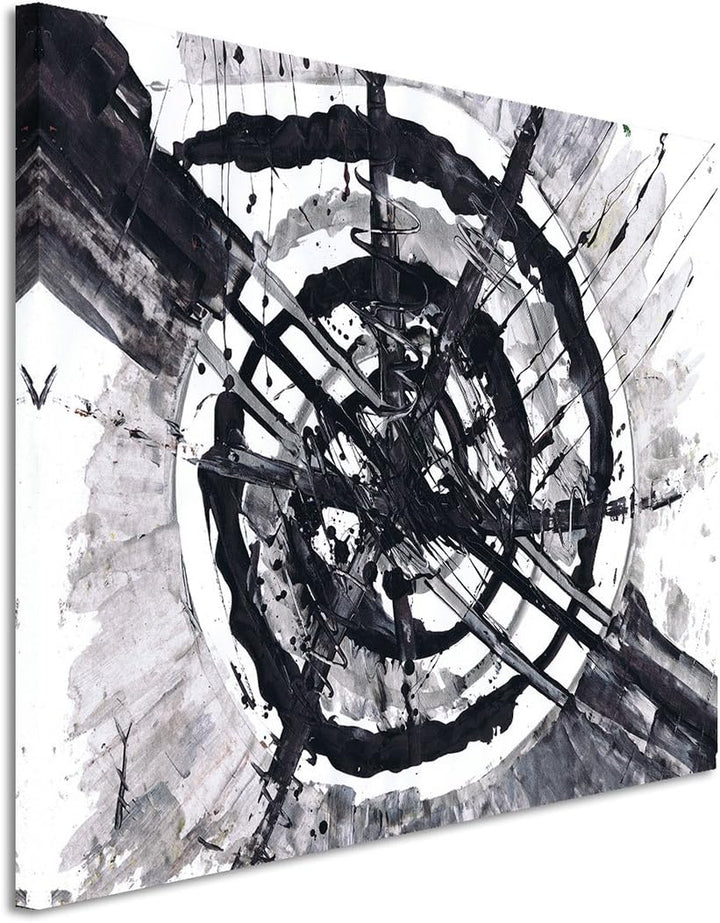 Paul Sinus Art 120x80cm Leinwandbild Leinwanddruck Kunstdruck Wandbild schwarz grau weiss Spirale