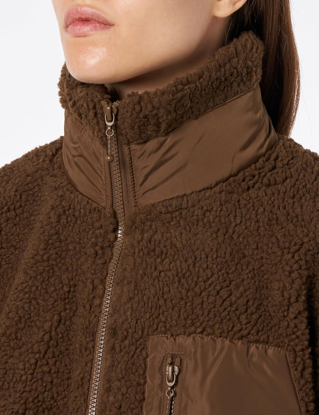 ONLY Damen Onltracy Sherpa Jacket Cc OTW Jacke, Dark Earth