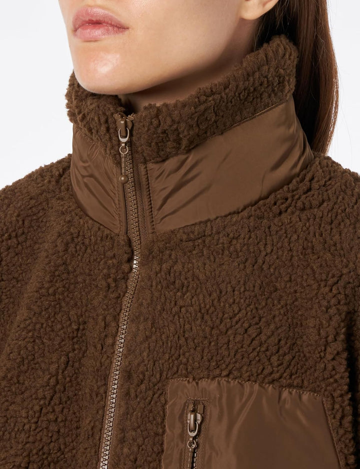 ONLY Damen Onltracy Sherpa Jacket Cc OTW Jacke, Dark Earth