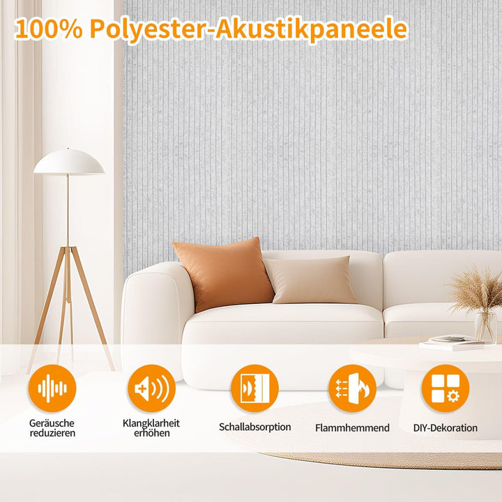 8.64㎡ Akustikpaneele 120x60 cm 12er Selbstklebend Akustikplatten Schallschutzplatten für Homeoffice