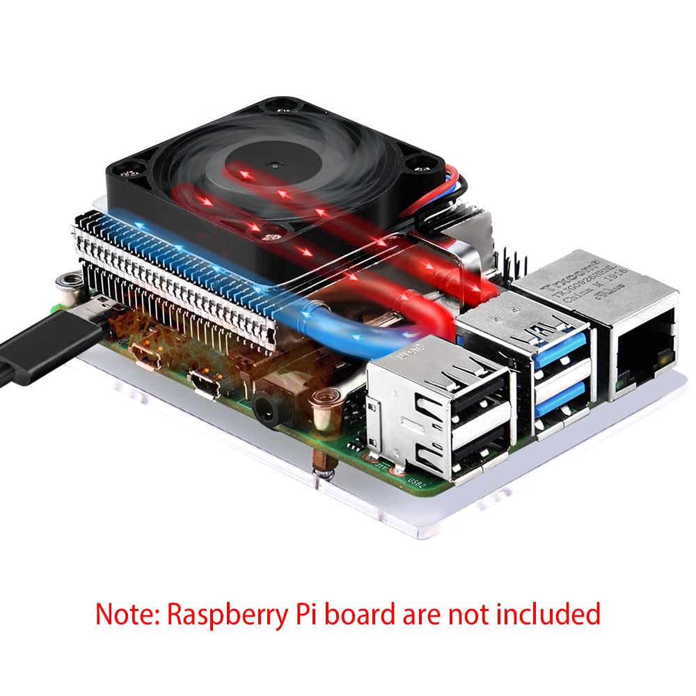 GeeekPi Raspberry Pi Kühlventilator, ultradünner ICE Tower Kühler, PWM Kühler mit Kühlkörper für Ras