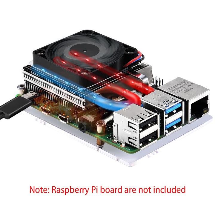 GeeekPi Raspberry Pi Kühlventilator, ultradünner ICE Tower Kühler, PWM Kühler mit Kühlkörper für Ras