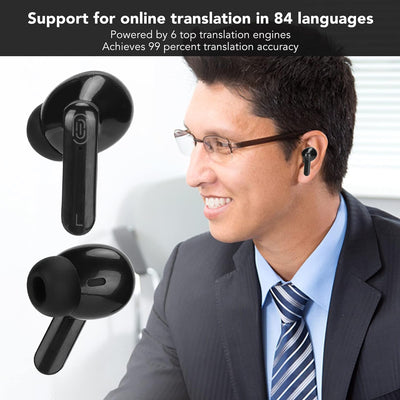 Sprachübersetzer-Ohrhörer, unterstützt 84 Sprachen online, Sofortsprachenübersetzer mit Bluetooth 5.