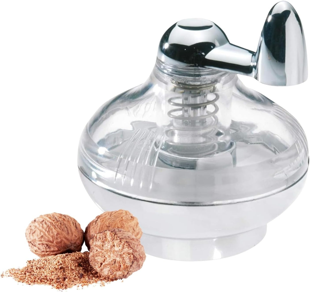 Westmark Muskatmühle, Mit Vorratsfläche, Kunststoff/Rostfreier Edelstahl, Silber/Transparent, 695722