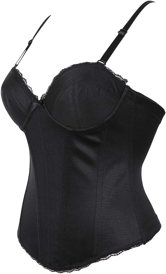 Damen Brautcorsage Korsett Unterwäsche Bustier, Schwarz