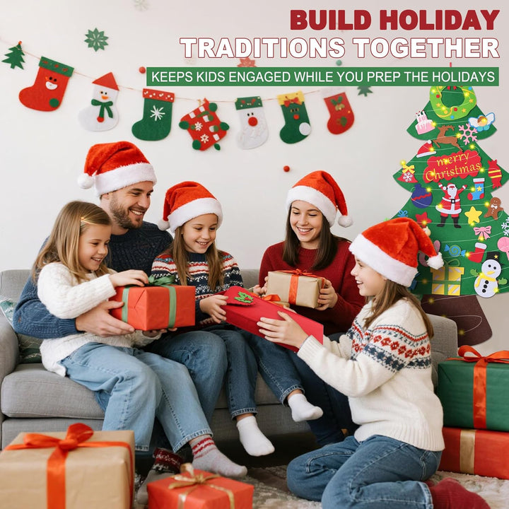 WEST STORY Filz Weihnachtsbaum für Kinder, 3.3Ft DIY Filz Tannenbaum Zum Schmücken mit 30 Ornamenten