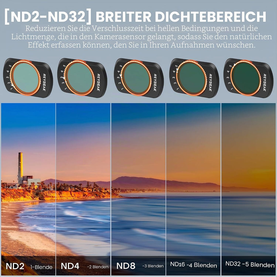 REYGEAK Magnetischer Filterset für DJI Osmo Pocket 3 ,Variabler ND Filter VND 2-512, 1-9 Stop Graufi