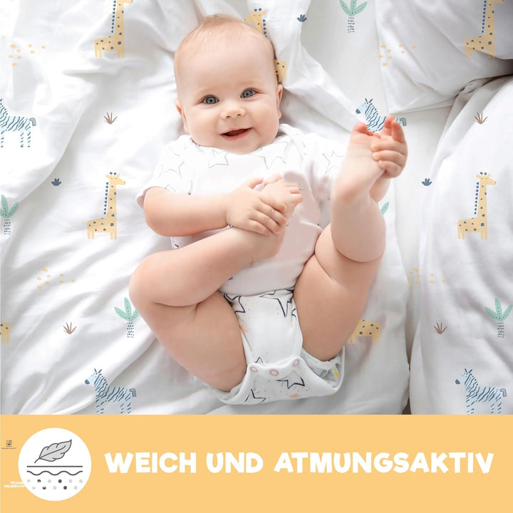 2X Spannbettlaken aus 100% Baumwolle mit Gummiband - 1X Matratzenschoner aus 100% wasserdichtem Mate