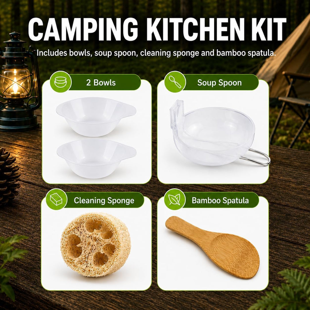aiGear Camping Kochgeschirr Set/Outdoor Geschirr Set | Camping Topf Kochtopf Tragbar Aluminium | mit