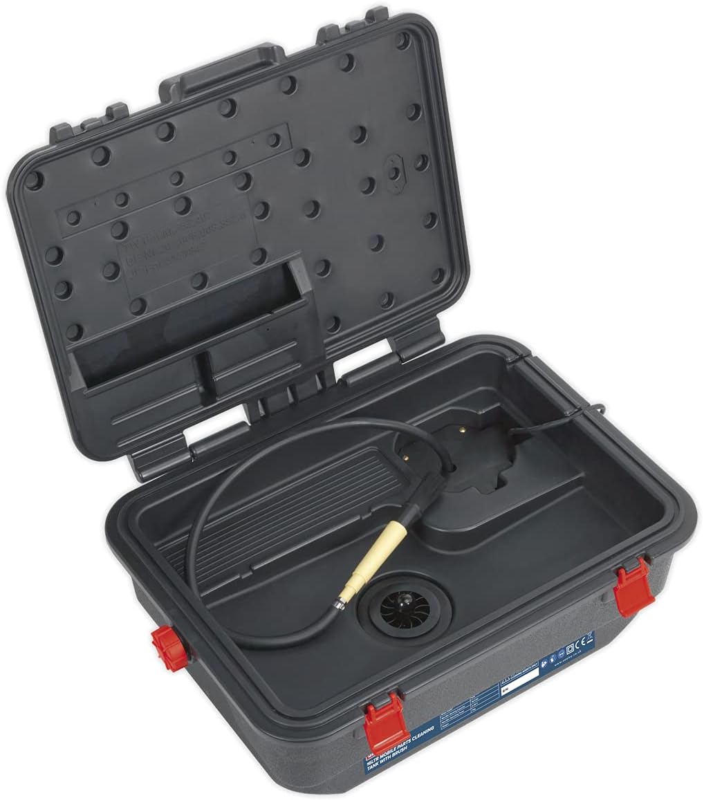 SEALEY SM222 660 x 250 x 460 mm Mobile Teile Reinigung Tank mit Bürste