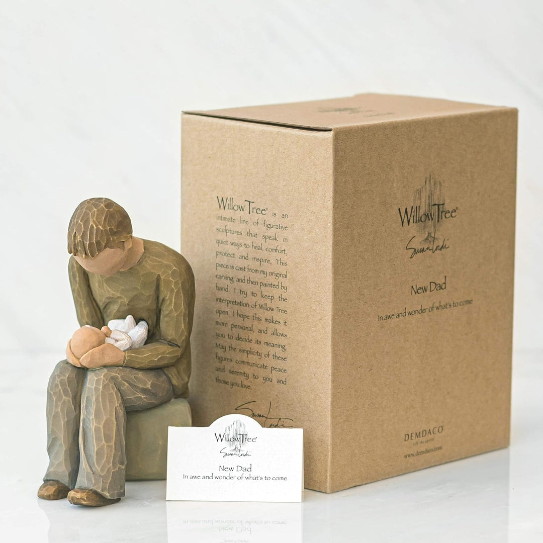 Enesco 26129 Willow Tree Figur Frischgebackener Vater Natur Einzelbett, Natur Einzelbett