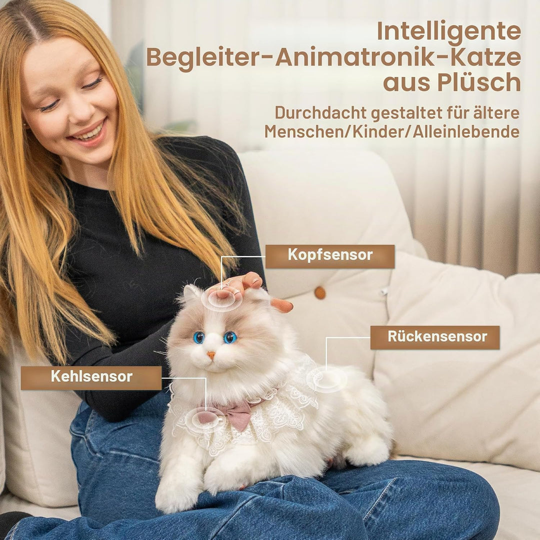 Chongker Interaktives Plüschtier Roboter Katze (Weiss), Weiss