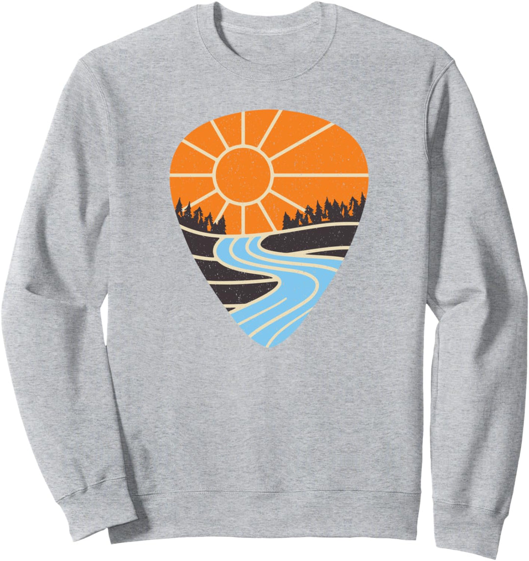 Geschenk für Vintage-Musik-Gitarre Saiteninstrument zupfen Sweatshirt