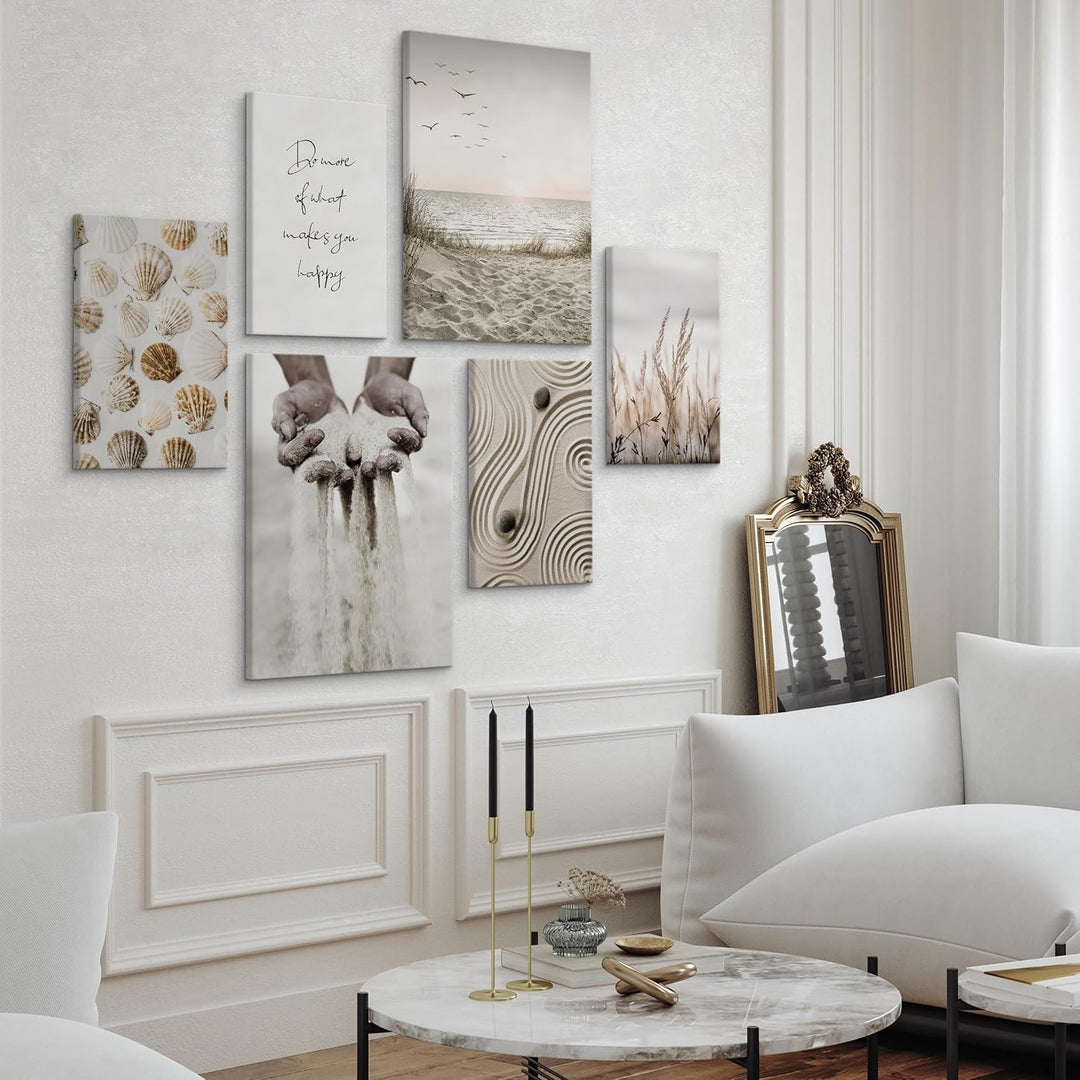 Muralo - Wandbilder Set - Leinwand Bilder Aufhängefertig in Boho Stil - das Leinwandbilder - Bilder
