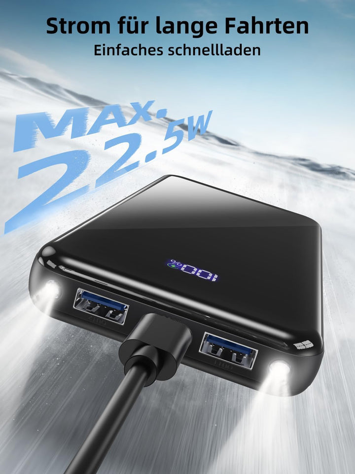 Power Bank,20000mAh Powerbank Schnellladefunktion 22,5W USB-C PD3.0 & QC4.0 Tragbarer Externer Handy