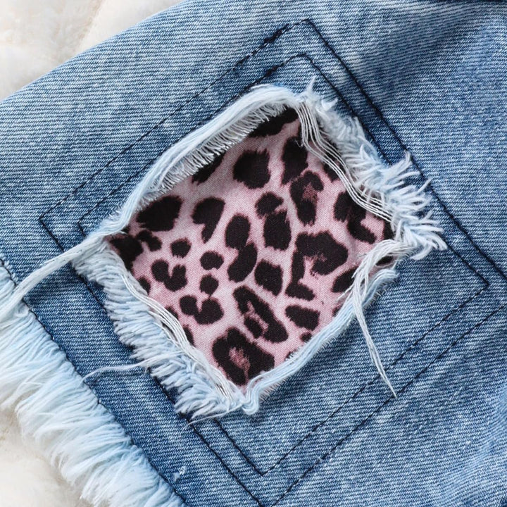 Neugeborenes Baby Mädchen kleidung Briefdruck Rüschen Strampler+ Jeans Zerrissener Denim-Rock Säugli