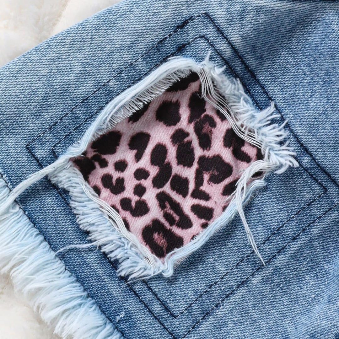 Neugeborenes Baby Mädchen kleidung Briefdruck Rüschen Strampler+ Jeans Zerrissener Denim-Rock Säugli