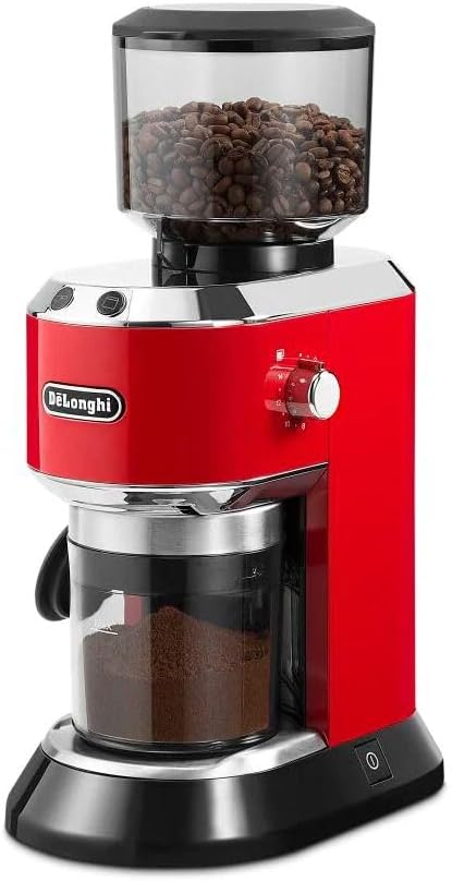 De'Longhi KG520.R Dedica Elektrische Kaffeemühle 18 Mahlgrade Kapazität 350g bis 14 Tassen