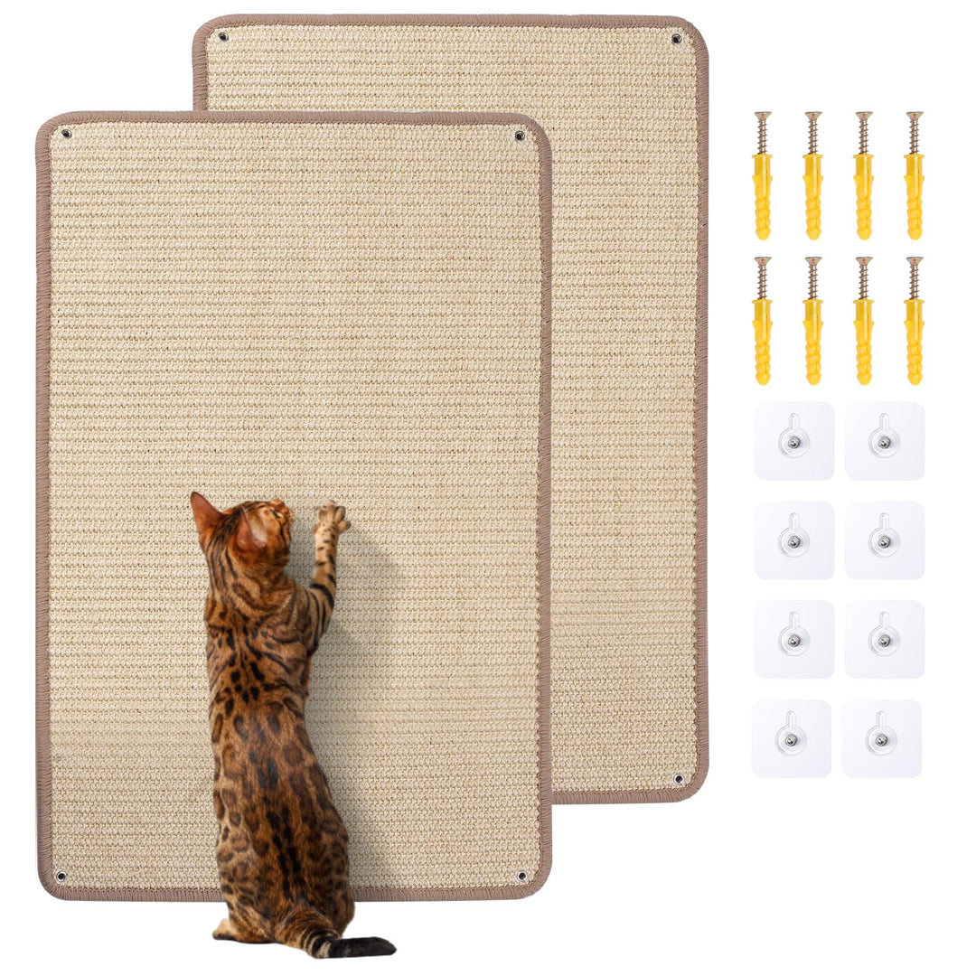 2 Stück Kratzmatte Katze 40x60CM Kratzbretter Natürliche Sisal Kratzmatte Katzenkratzmatte Kratzschu