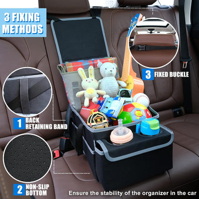 GUWINA Auto Organizer Rücksitz, Auto Organizer Kinder für Vorne und Rücksitz Klappbarer, Auto Organi