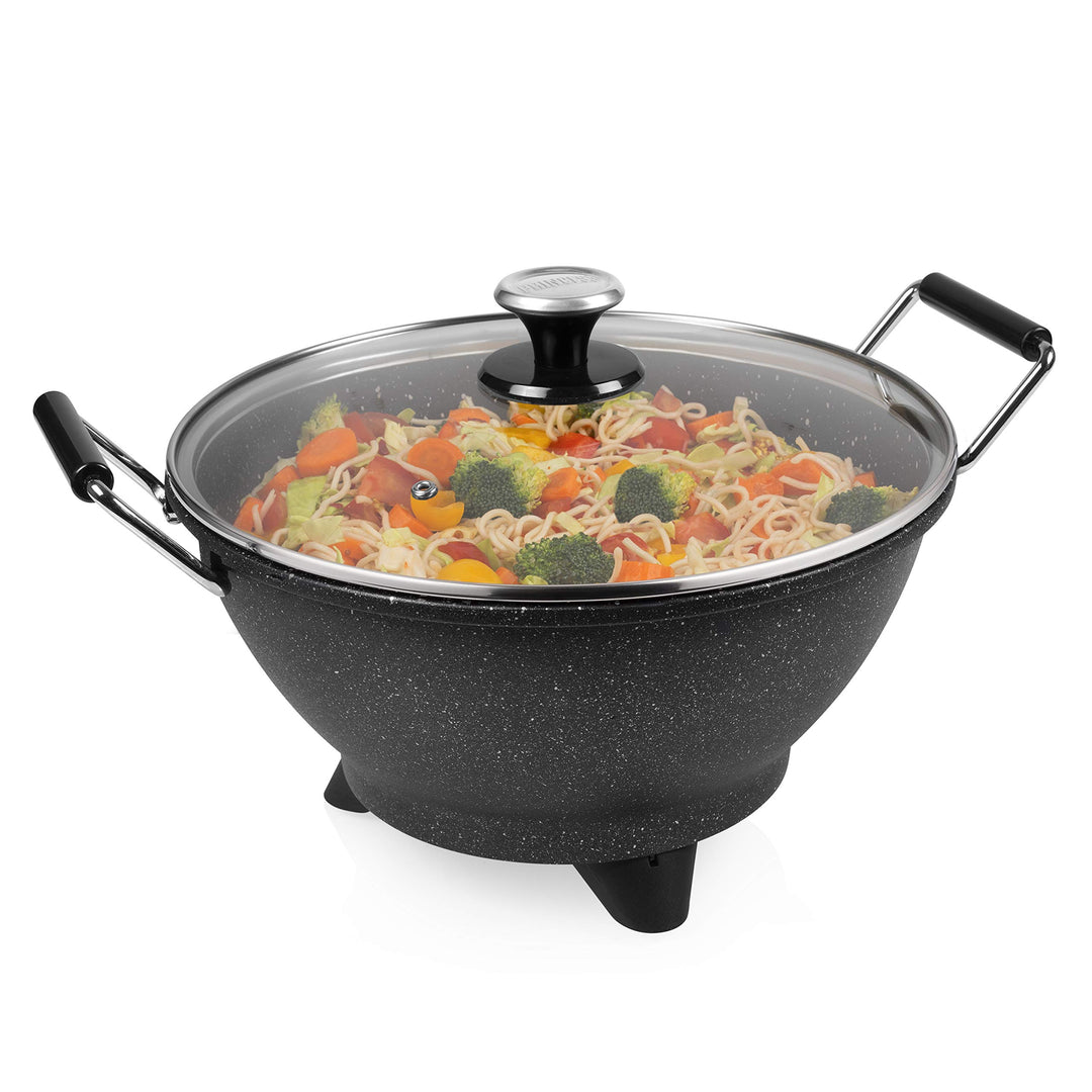 Princess Stir-Fry Elektro-Wok - 1400 Watt, 7 Liter, 35 cm Durchmesser, Regulierbarer Thermostat, Mar