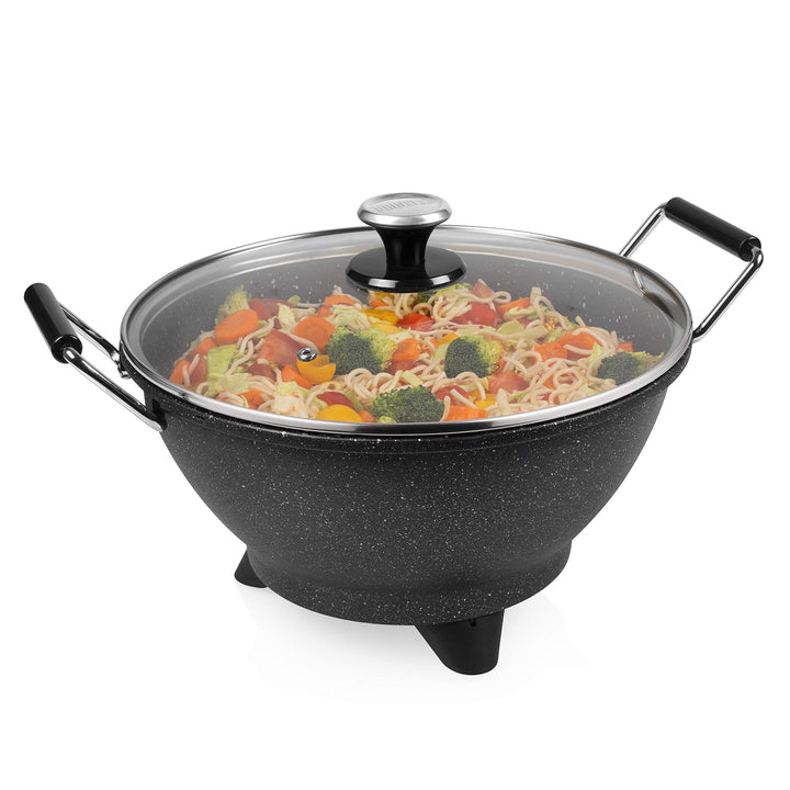 Princess Stir-Fry Elektro-Wok - 1400 Watt, 7 Liter, 35 cm Durchmesser, Regulierbarer Thermostat, Mar