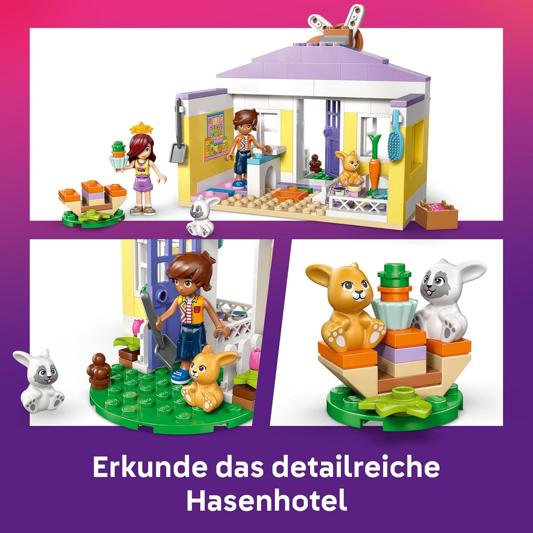 LEGO Friends Heartlake City Hasenhotel - Haus-Spielset mit 2 Mini Puppen, 2 Tierfiguren &amp; Tierpflege