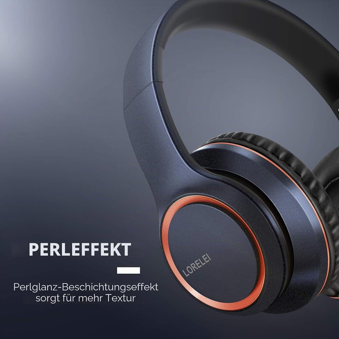 LORELEI X8 Over-Ear-Kopfhörer mit Kabel, mit Mikrofon, 1,45 m, verwicklungsfreier Nylon-Linie und 3,