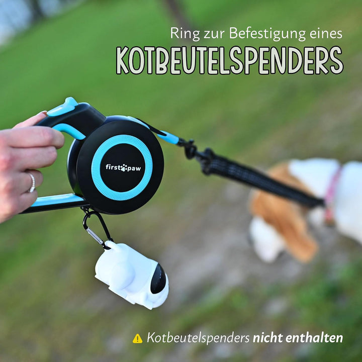 Hundeleine für kleine und mittelgrosse Hunde (bis zu 20kg), 5m Lange Hundeleine ausziehbar mit Beque
