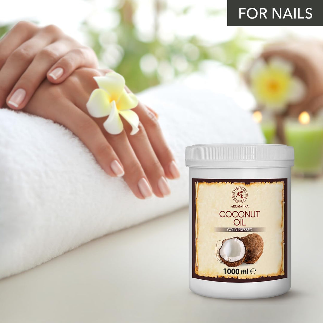 Kokosöl 1000ml - Cocos Nucifera - Indonesien - Kaltgepresst - Reines Kokosnussöl - Unraffiniert - In