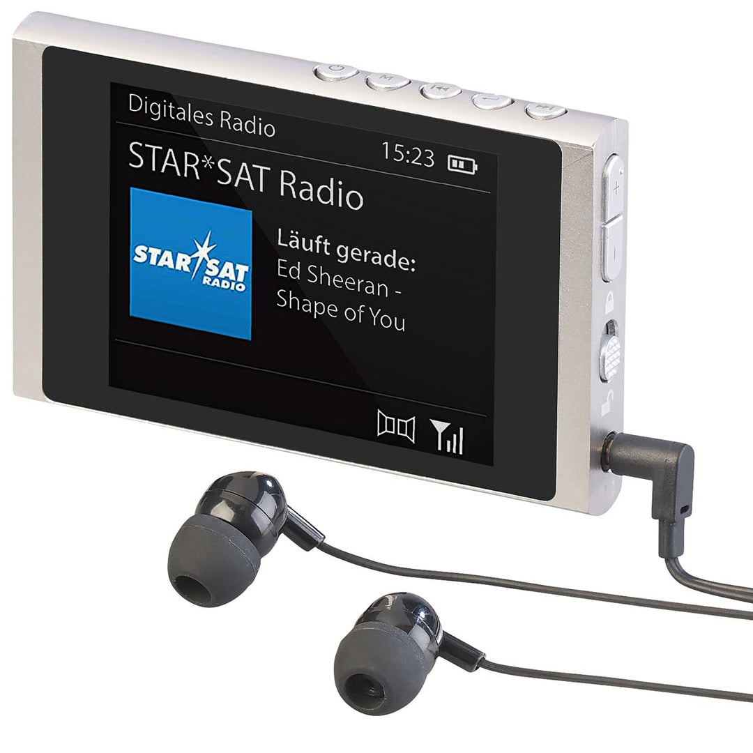 VR-Radio DAB Radio: Digitales Slim-Taschenradio DAB+/FM, Akku, Ohrhörer, Alu-Gehäuse (DAB Mini Radio
