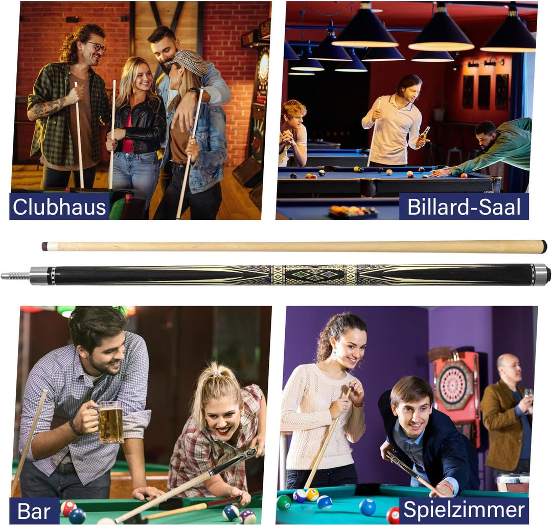 Pool Cue Stick Billard Queue,58“ Pool-Billardqueue BillardStock 12,5 mm Lederspitze Cue Sticks for P
