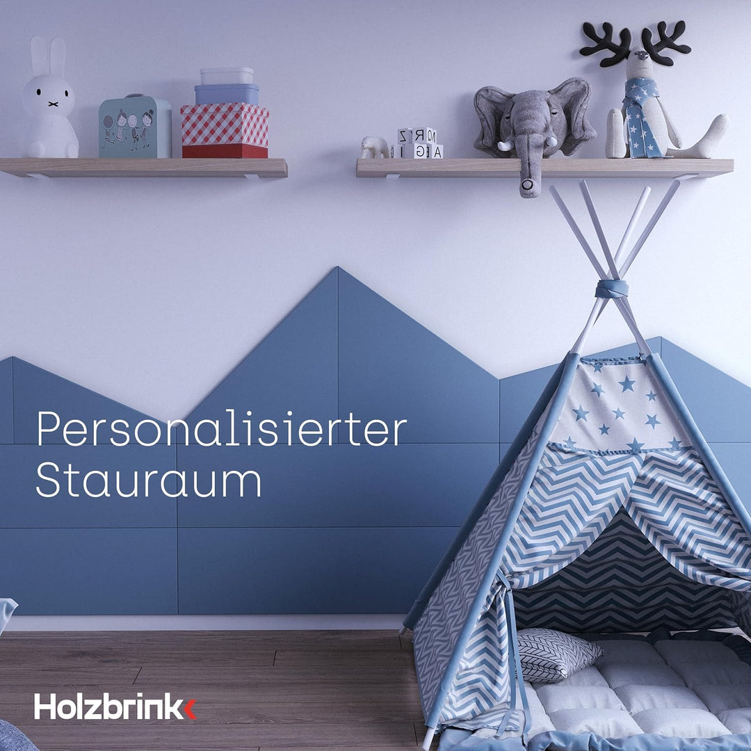 HOLZBRINK Regalträger Metall Regalhalter für Wandregal, Regalwinkel, weiss 250x100x40 mm, 1 Stück, H