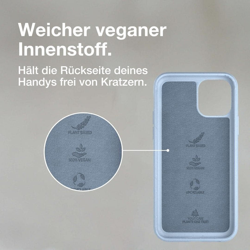 Woodcessories - Antibakterielle Bio Hülle kompatibel mit iPhone 11 Pro Hülle hellblau - Plastikfrei,