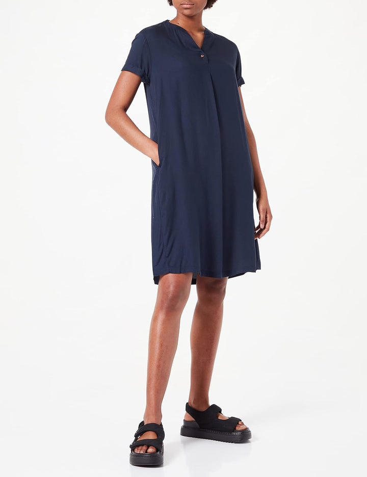 Timezone Damen Simple Dress Lässiges Kleid XS Total Eclipse, XS Total Eclipse