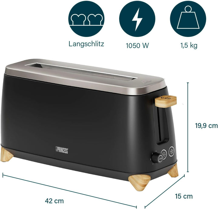 Princess Toaster Pure – Für 2 Scheiben gleichzeitig – 7 einstellbare Bräunungsstufen – Abbruch-, Auf