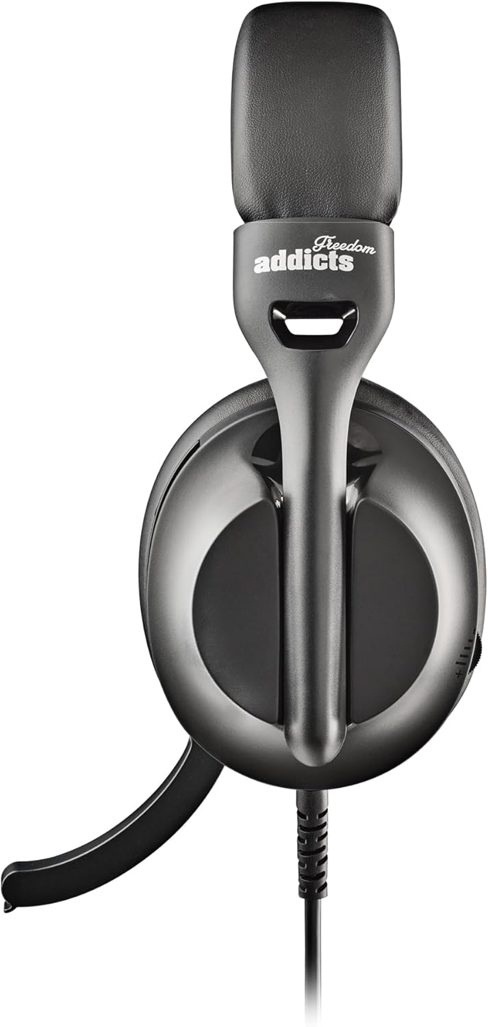 NGS VOX 805 Stereo-Kopfhörer, verstellbares Mikrofon, USB-C und USB-A-Adapter, Geräuschunterdrückung