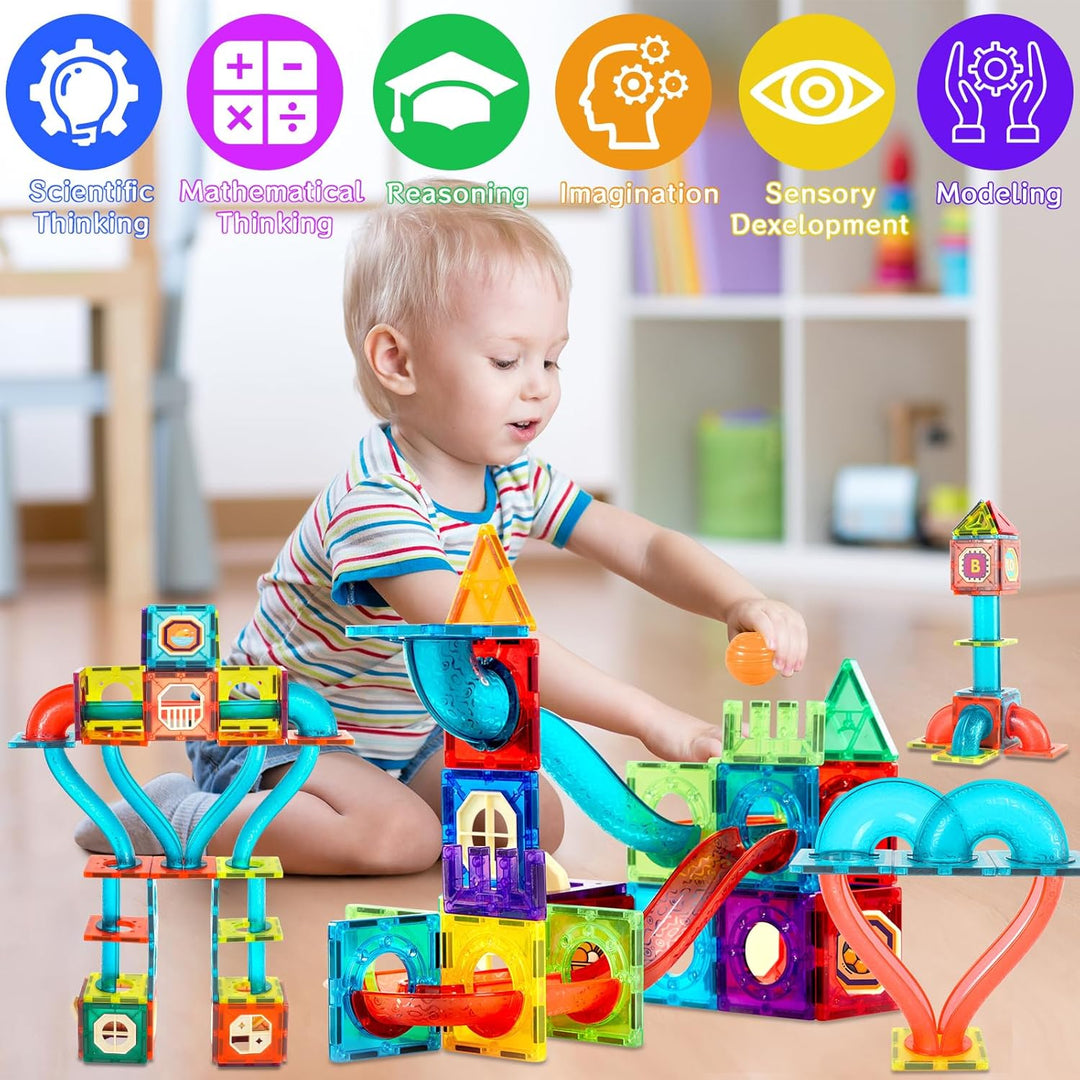 102 Pcs Magnetische Bausteine Spielzeug, Magnetisches Bauspielzeug, Puzzle Baustein Spielzeug, Magne